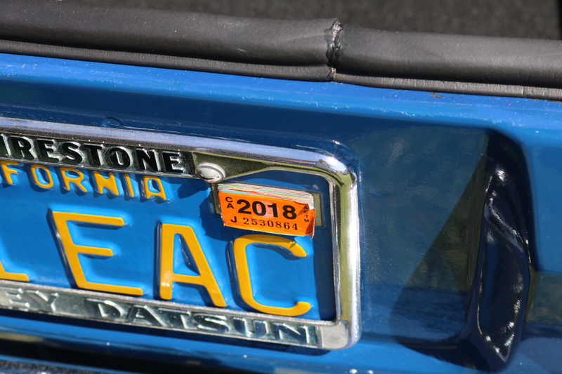 This guy has owned the car since 1971, and it has the stickers to prove it.